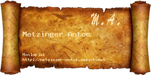 Metzinger Antos névjegykártya